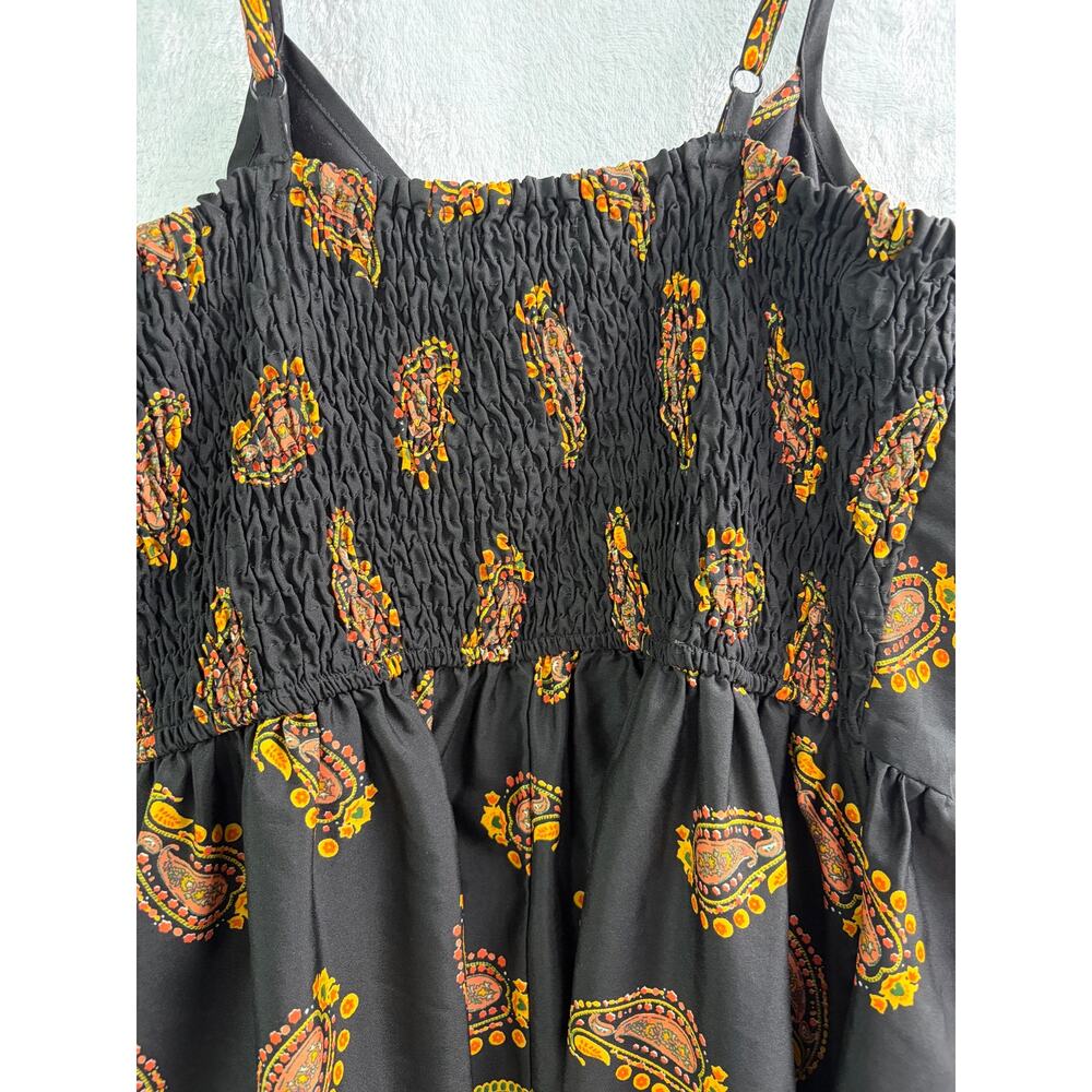 American Rag CIE Black Paisley Boho Sleeveless Mini Dress - Size L - Picture 8 of 9